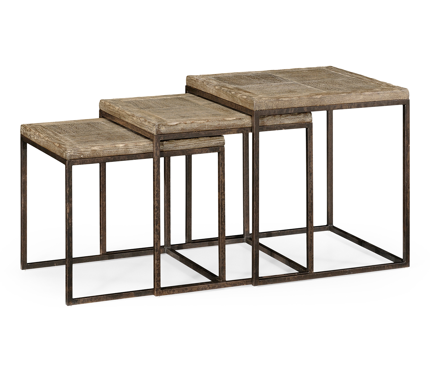 Limed iron nest of tables