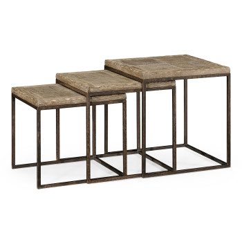Limed iron nest of tables