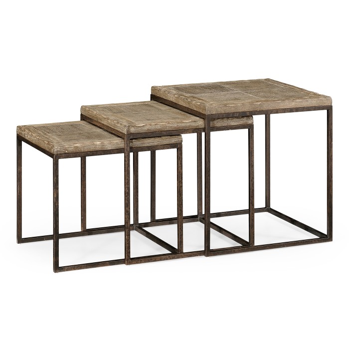 Limed iron nest of tables
