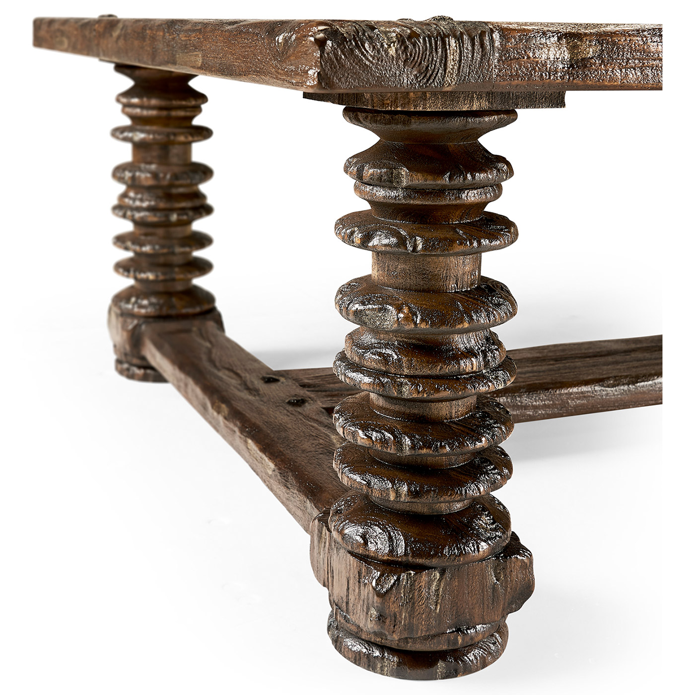 Turned Leg Heavy Distressed Games/Coffee Table