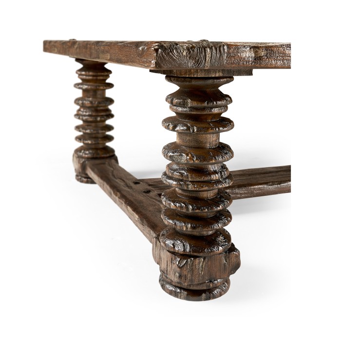 Turned Leg Heavy Distressed Games/Coffee Table