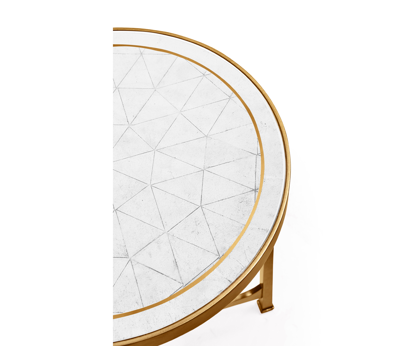 Églomisé & Gilded Iron Round Lamp Table