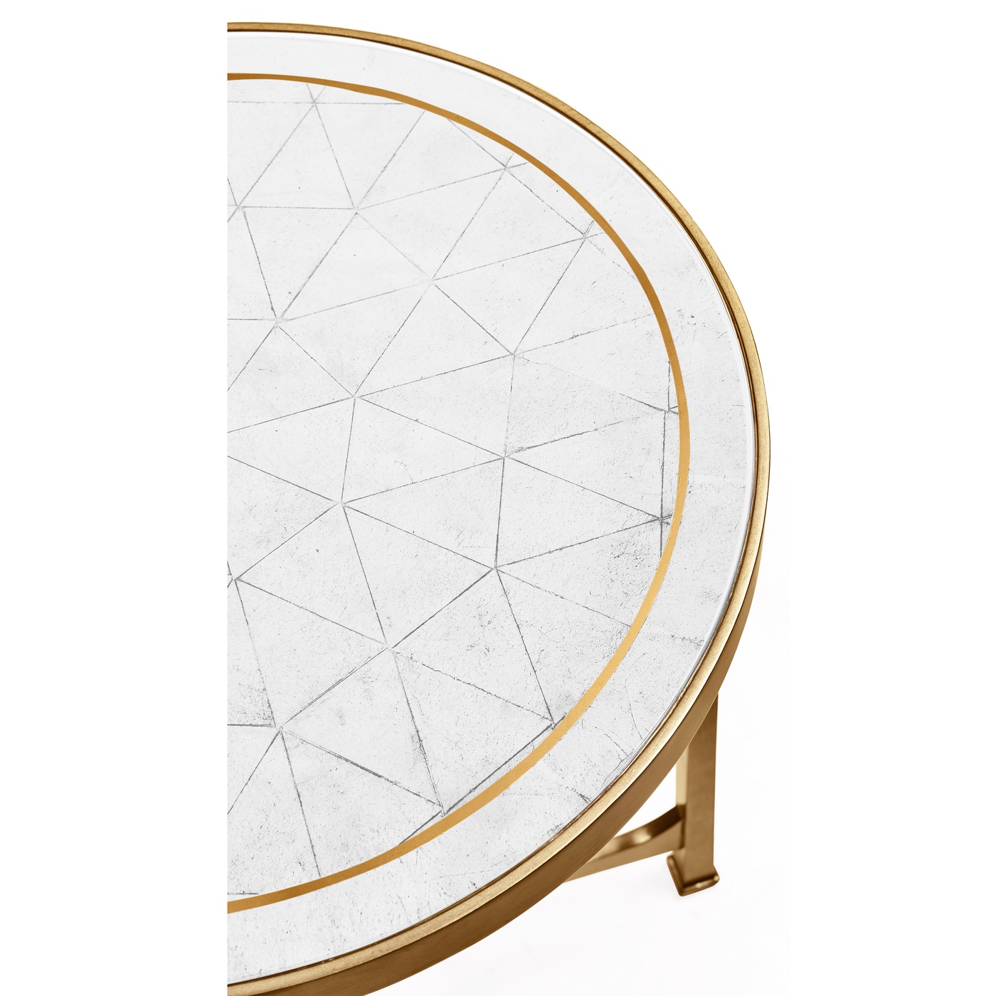 Églomisé & Gilded Iron Round Lamp Table