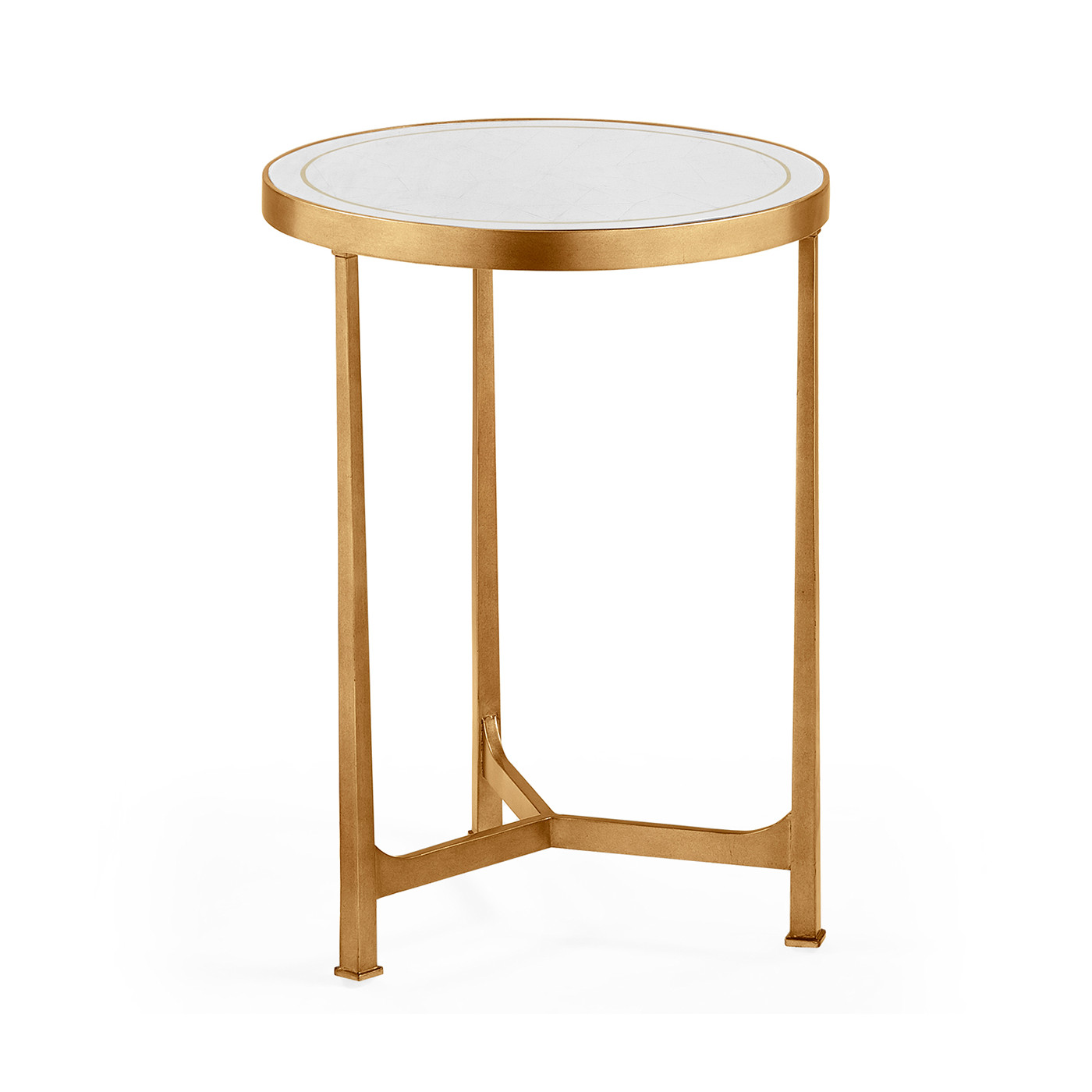 Églomisé & Gilded Iron Round Lamp Table