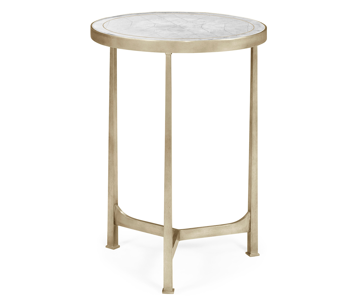 Églomisé & Silver Iron Round Lamp Table