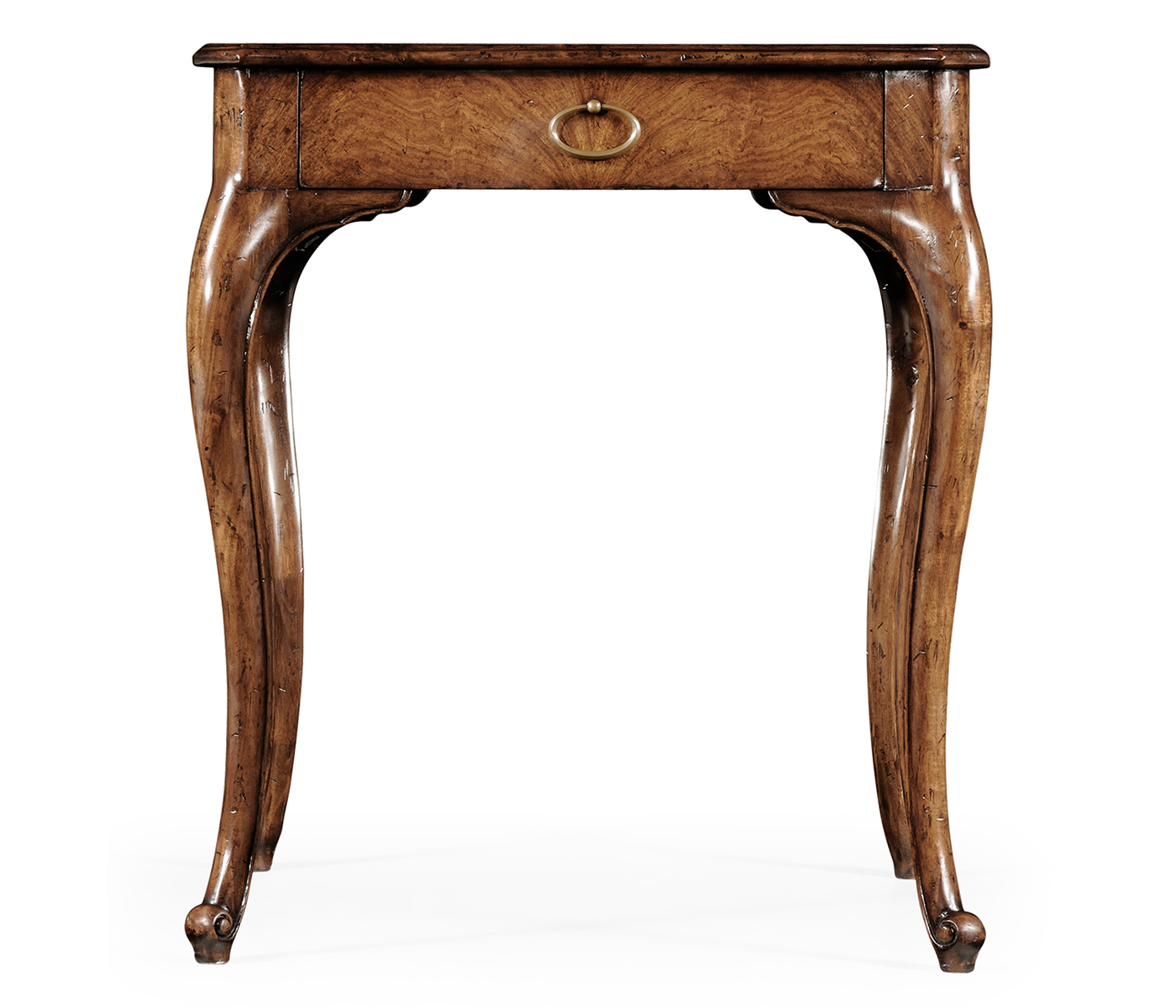 Walnut Square Lamp Table Serpentine Profile