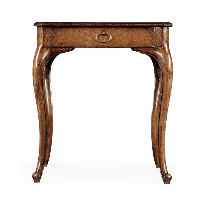 Walnut Square Lamp Table Serpentine Profile