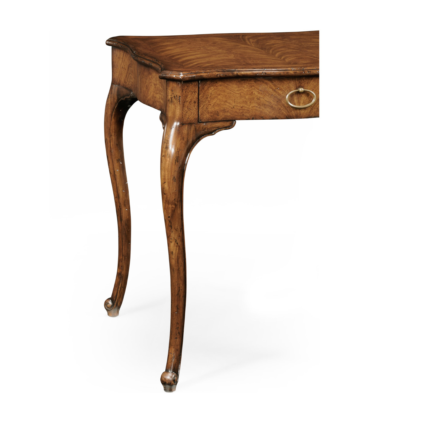 Walnut Square Lamp Table Serpentine Profile