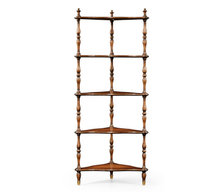Mahogany Five-Tier Corner Étagère
