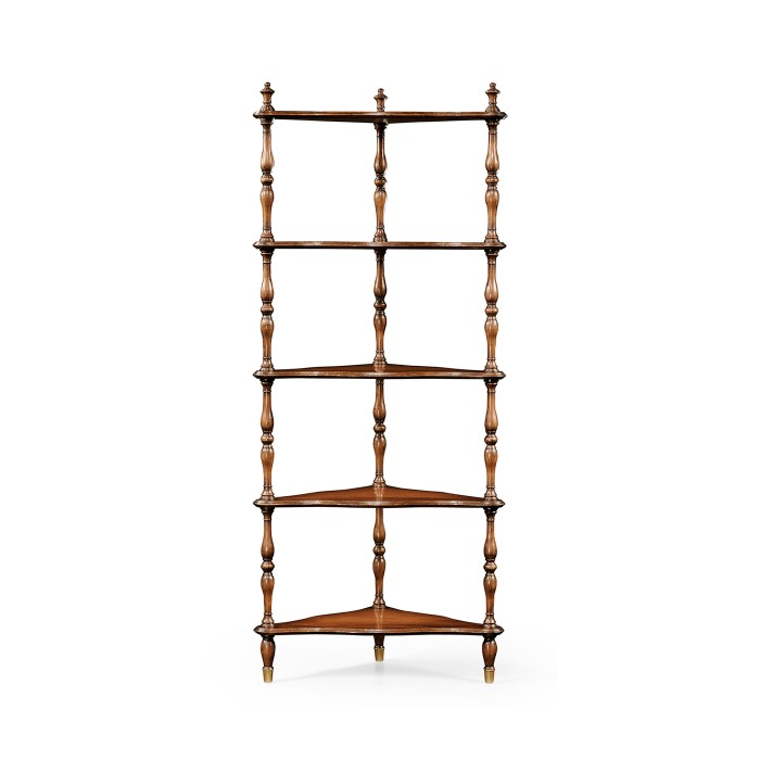 Mahogany Five-Tier Corner Étagère