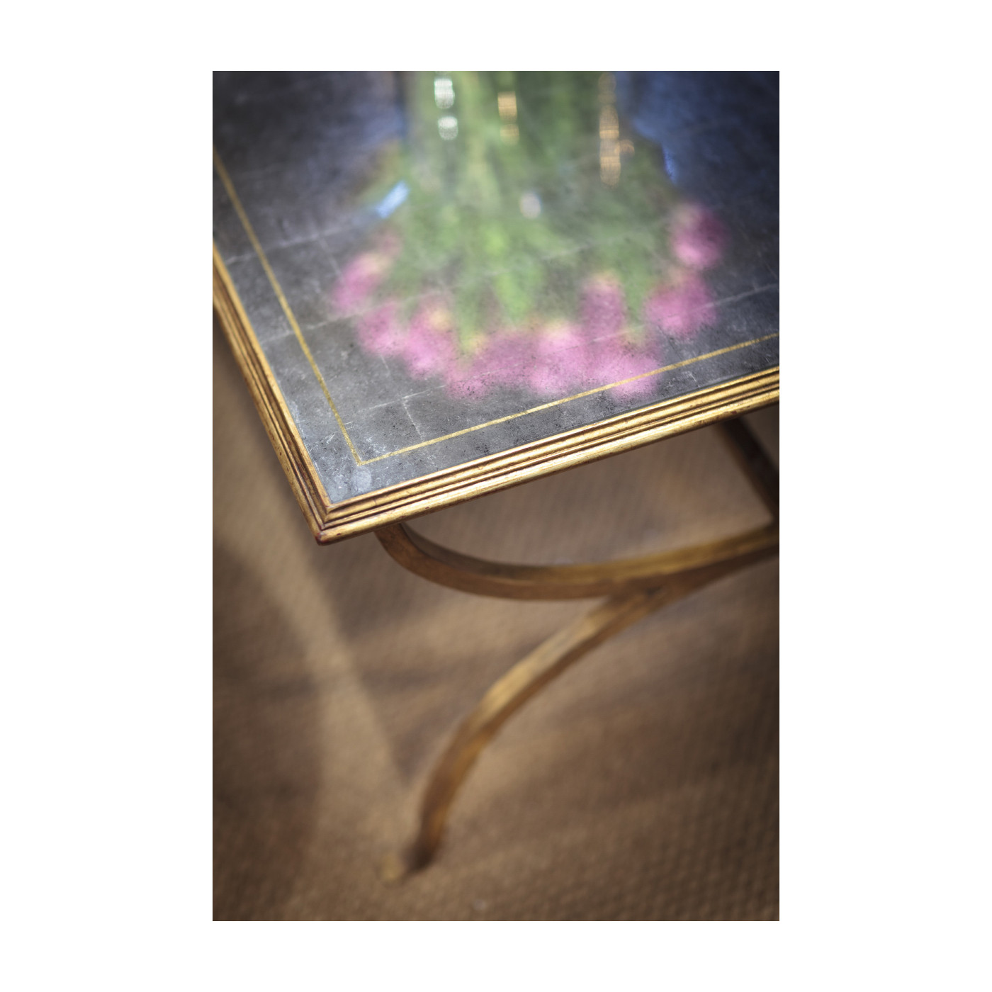 Églomisé & Gilded Iron Coffee Table