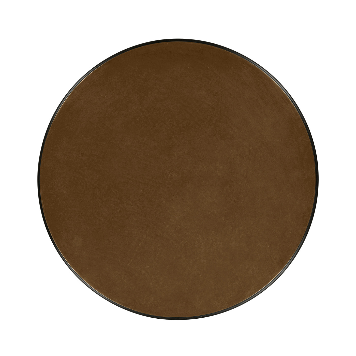 Leather top & bronze iron side table