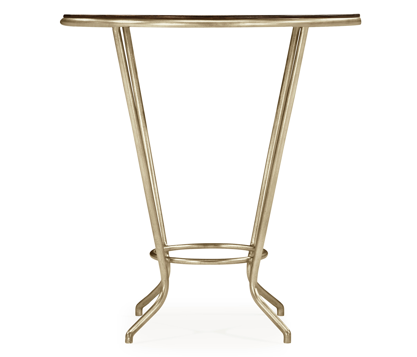 Leather top & silver iron side table