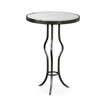 Églomisé & Bronze Iron Round Wine Table