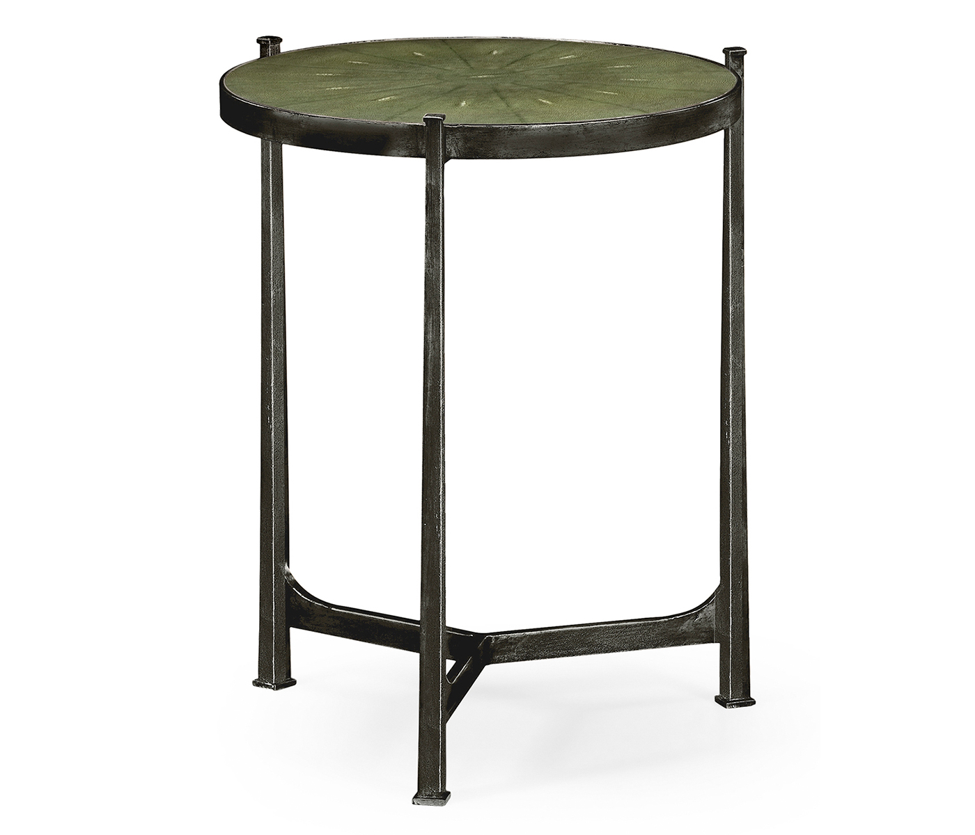 Shagreen Green & Bronze Medium Iron Lamp Table