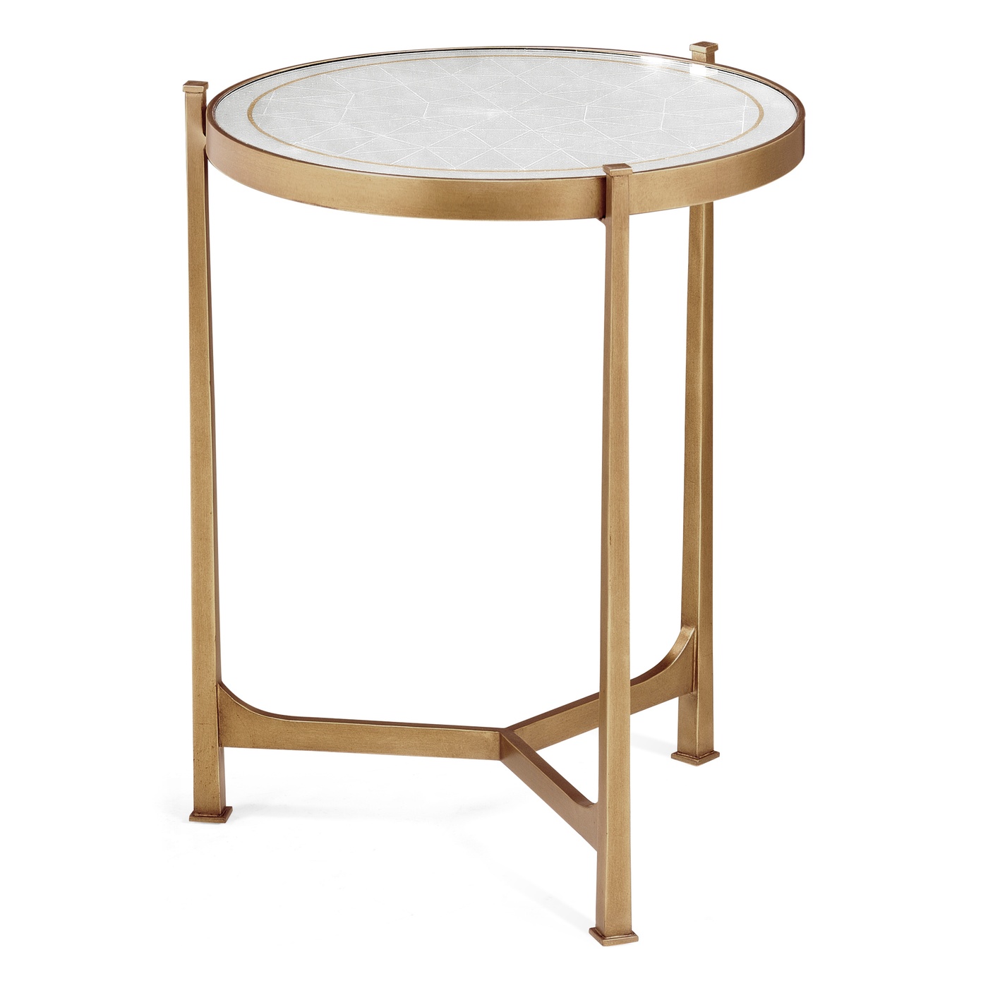 Églomisé & Gilded Iron Medium Lamp Table