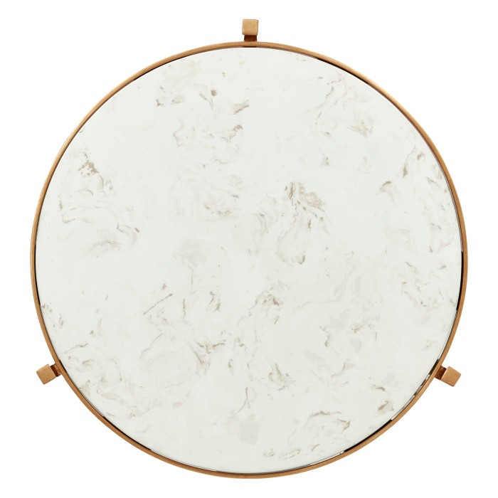 Ivory Scagliola & Gilded Medium Iron Lamp Table