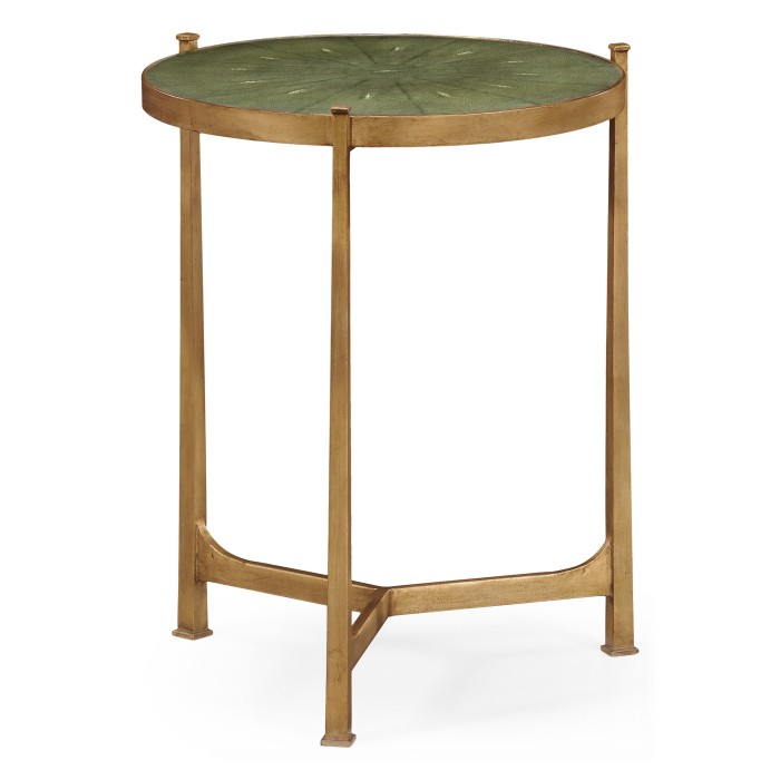 Shagreen Green & Gilded Medium Iron Lamp Table 