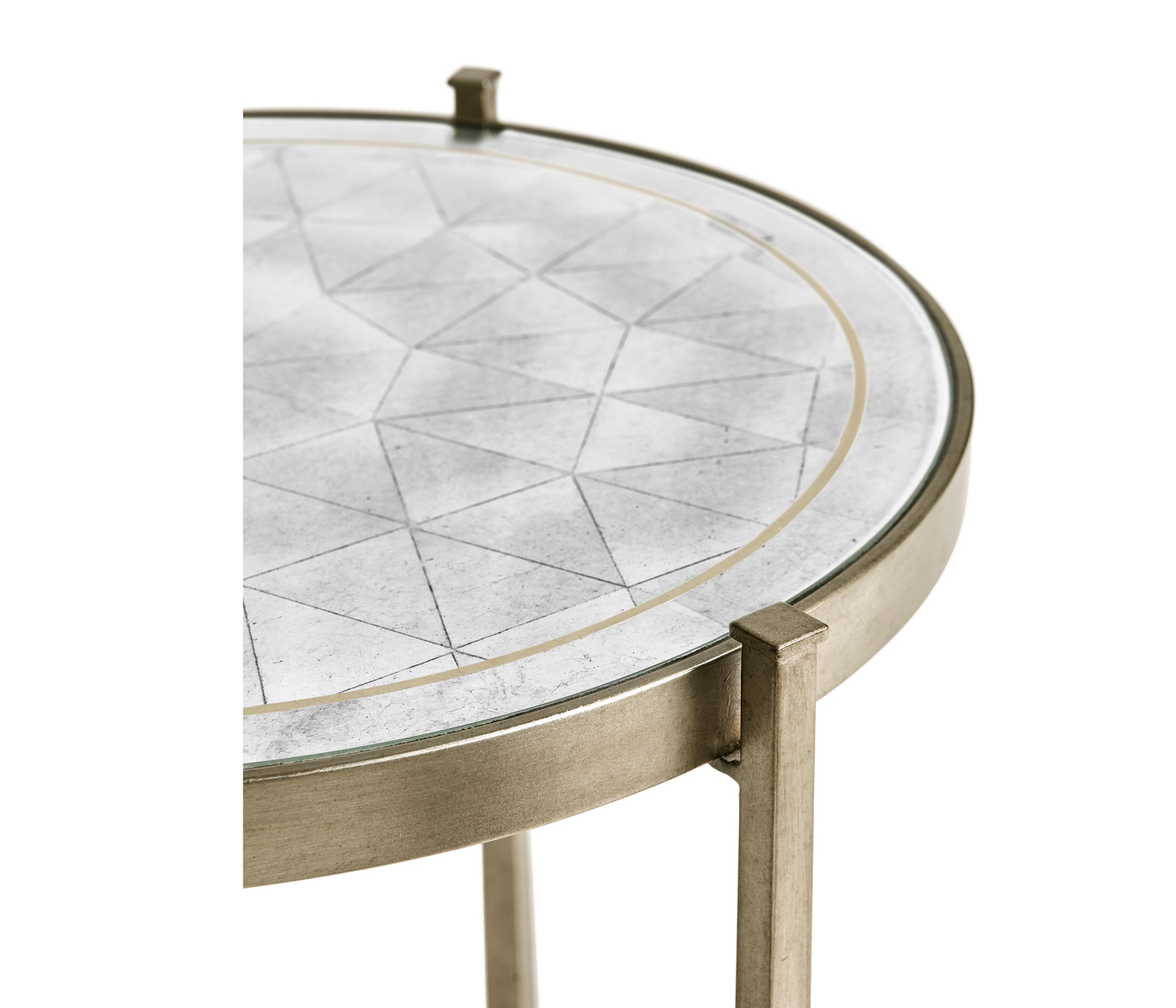 Églomisé & Silver Medium Iron Lamp Table