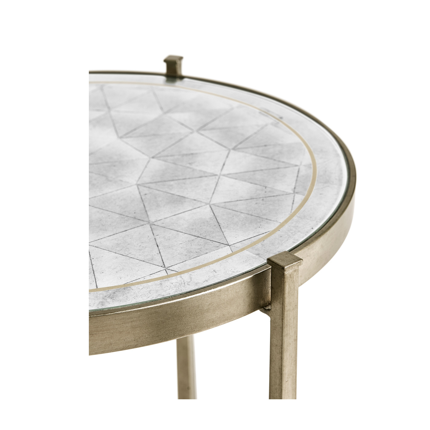 Églomisé & Silver Medium Iron Lamp Table