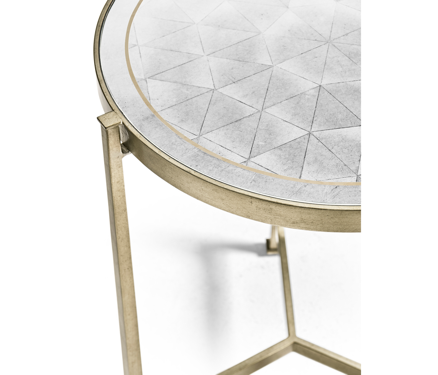 Églomisé & Silver Medium Iron Lamp Table