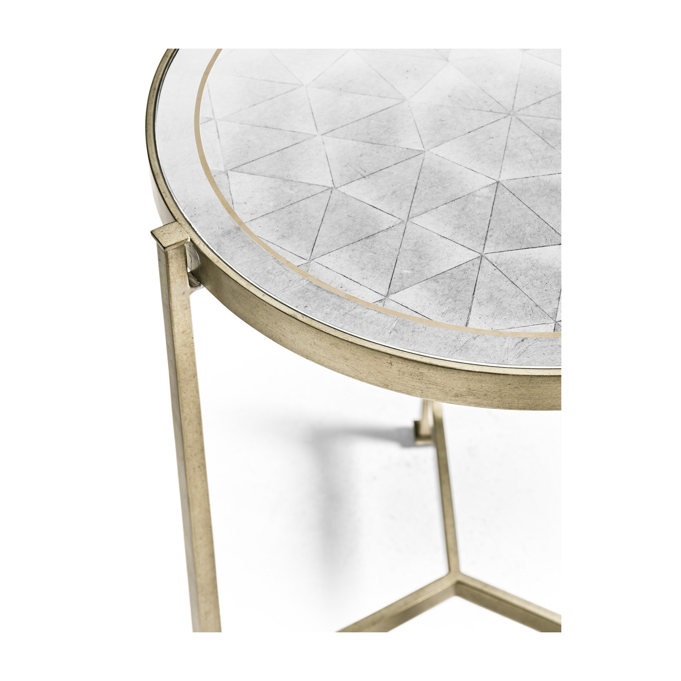 Églomisé & Silver Medium Iron Lamp Table