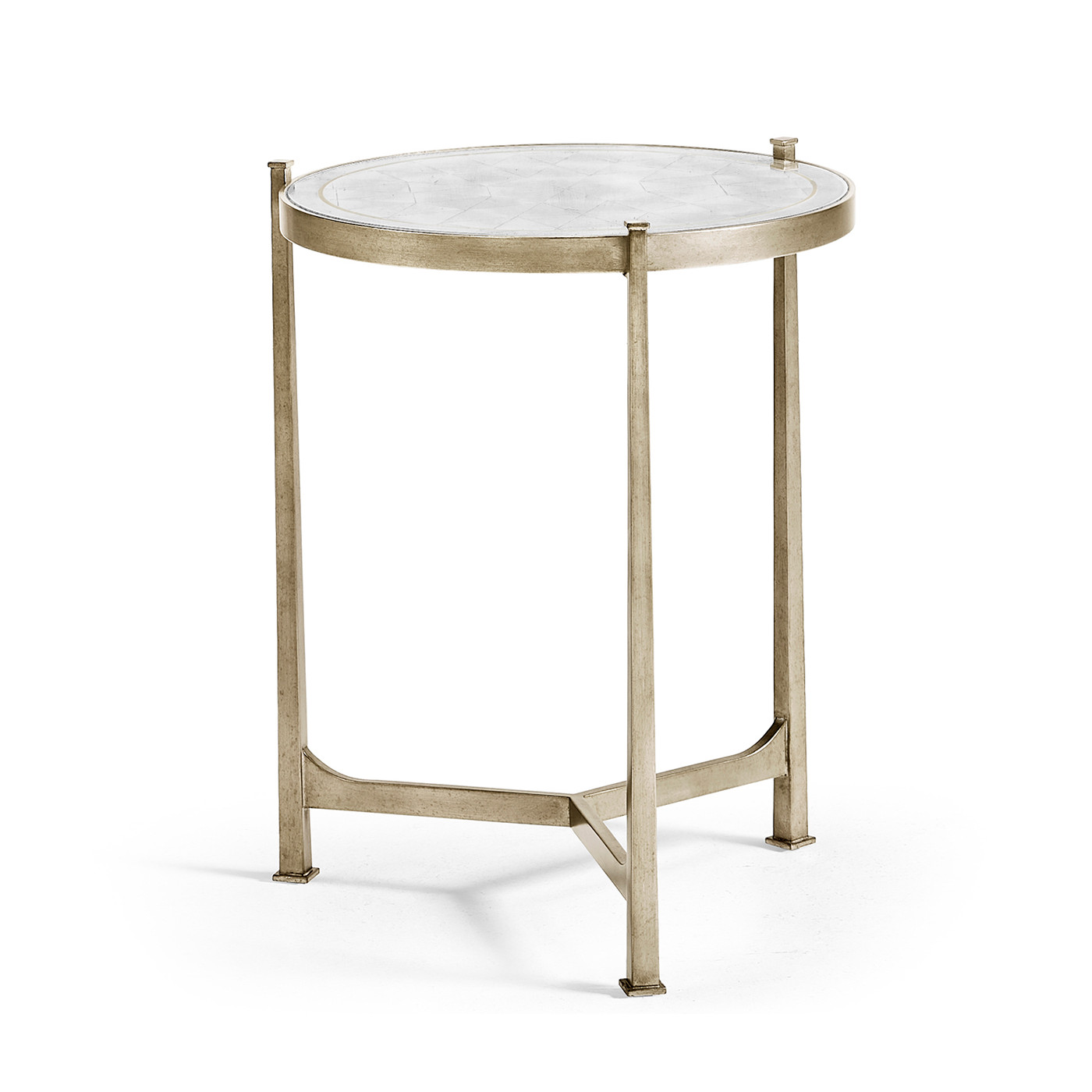 Églomisé & Silver Medium Iron Lamp Table