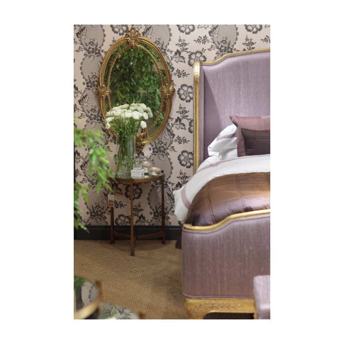 Ivory Scagliola & Silver Medium Iron Lamp Table