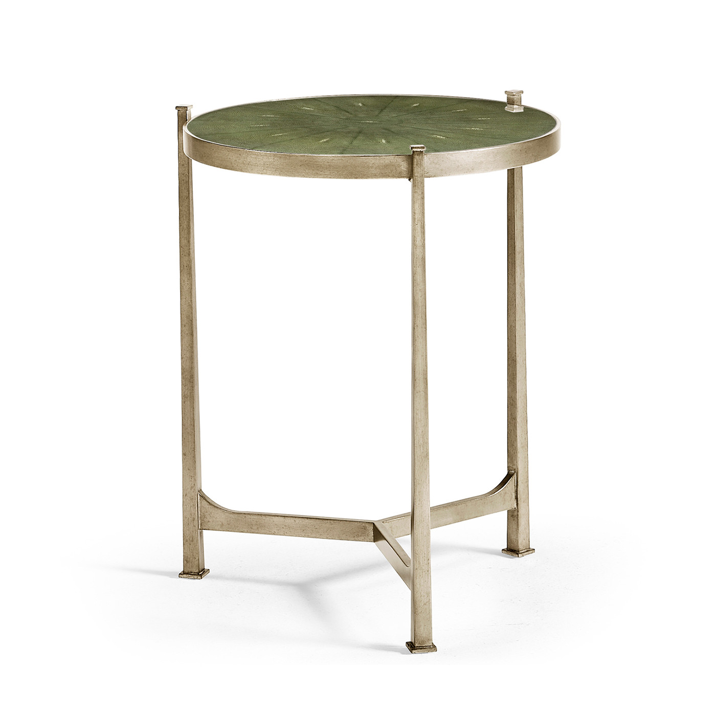 Shagreen Green & Silver Medium Iron Lamp Table