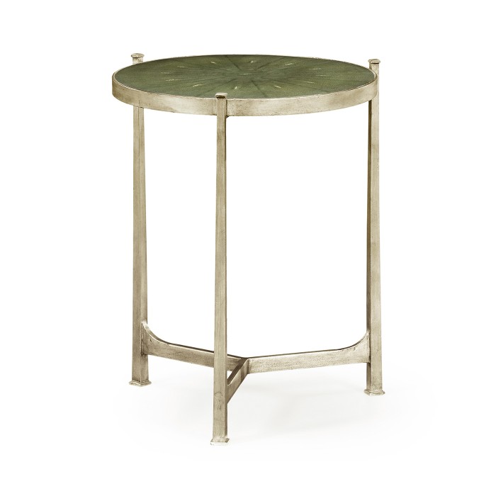Shagreen Green & Silver Medium Iron Lamp Table