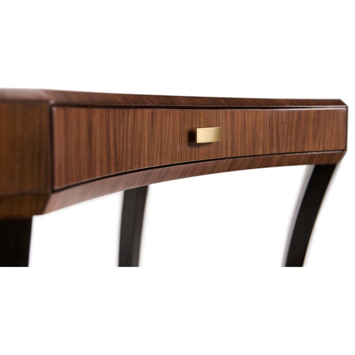 Art Deco Satin Rectangular Side Table with Drawer