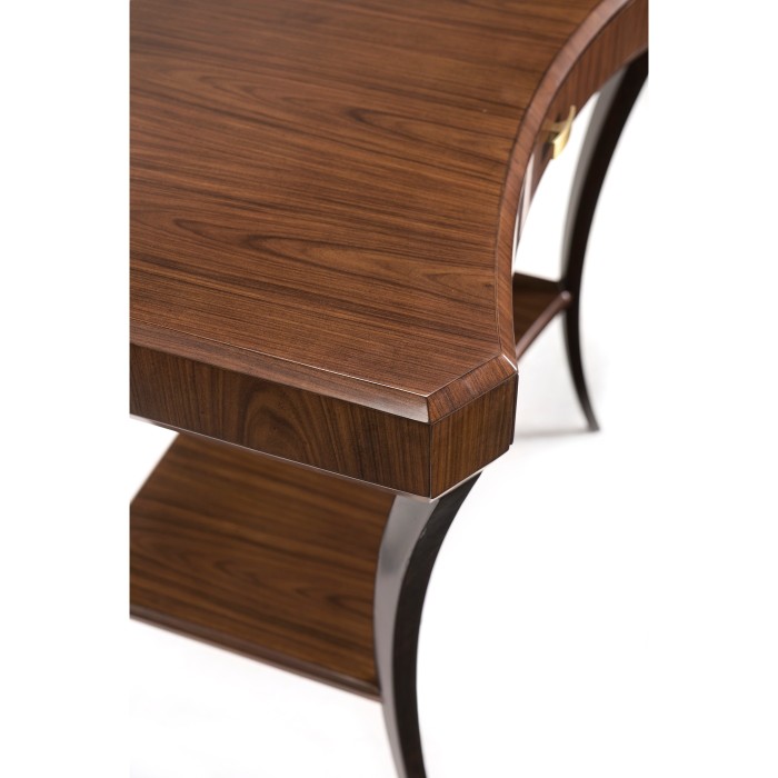 Art Deco Satin Rectangular Side Table with Drawer
