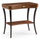 Art Deco Satin Rectangular Side Table with Drawer
