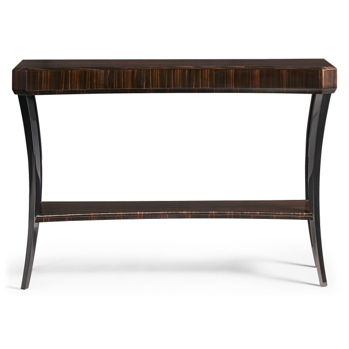Rectangular Art Deco Macassar Ebony High Lustre Console Table