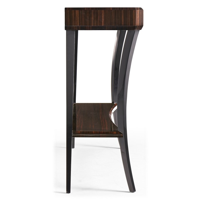 Rectangular Art Deco Macassar Ebony High Lustre Console Table
