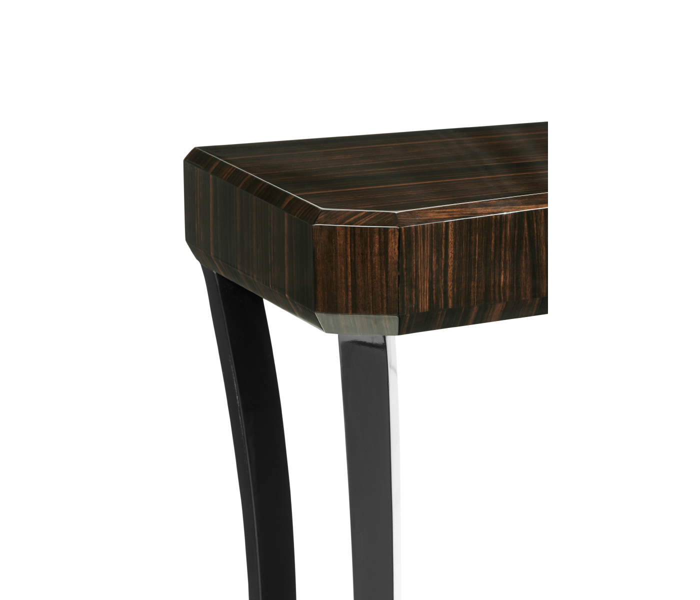 Rectangular Art Deco Macassar Ebony High Lustre Console Table