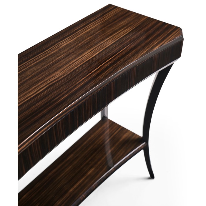 Rectangular Art Deco Macassar Ebony High Lustre Console Table