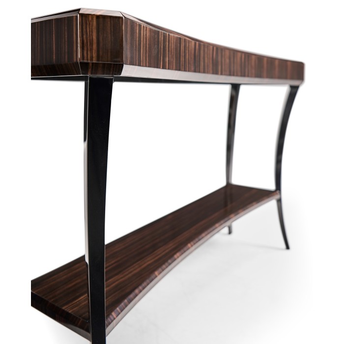 Rectangular Art Deco Macassar Ebony High Lustre Console Table