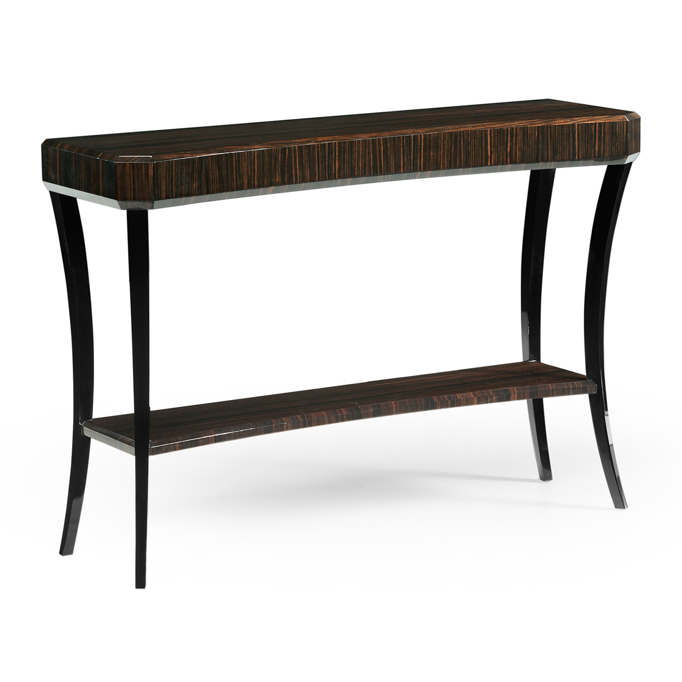 Rectangular Art Deco Macassar Ebony High Lustre Console Table