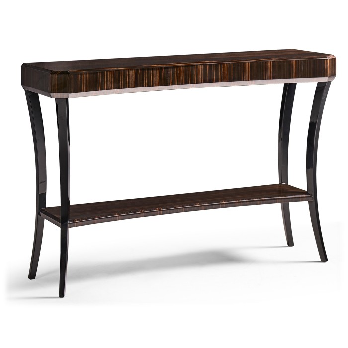 Rectangular Art Deco Macassar Ebony High Lustre Console Table