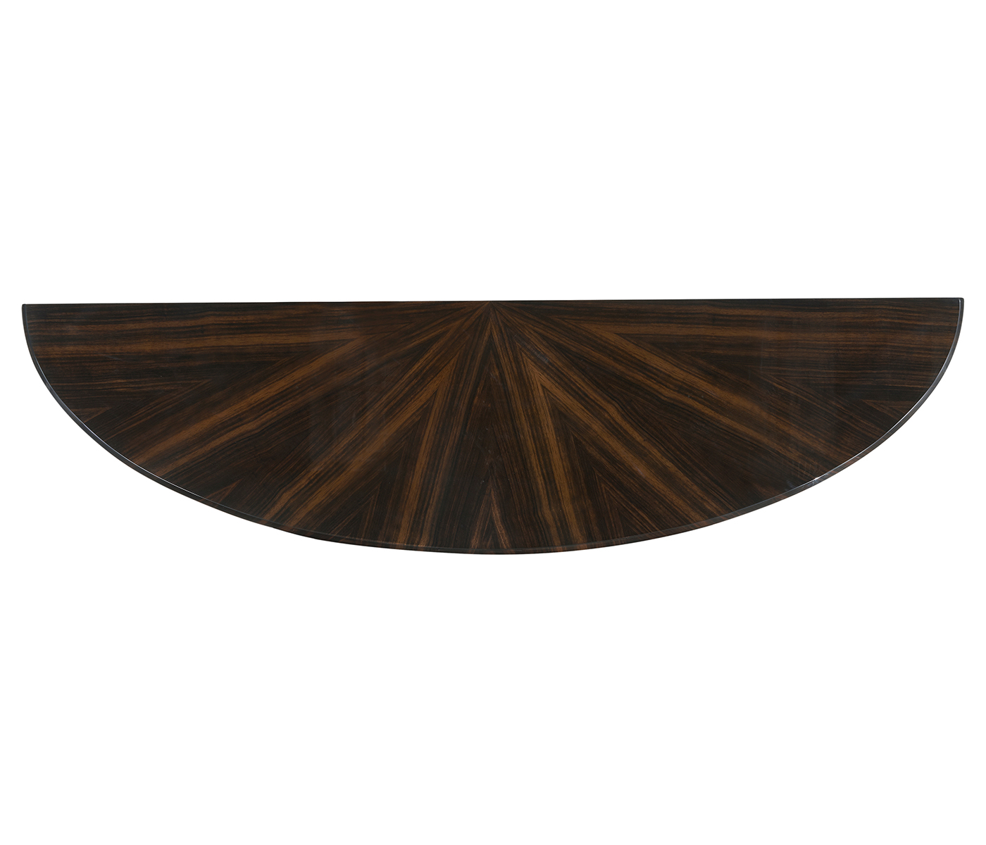 Large Demilune Art Deco Macassar Ebony High Lustre Console Table with Drawer