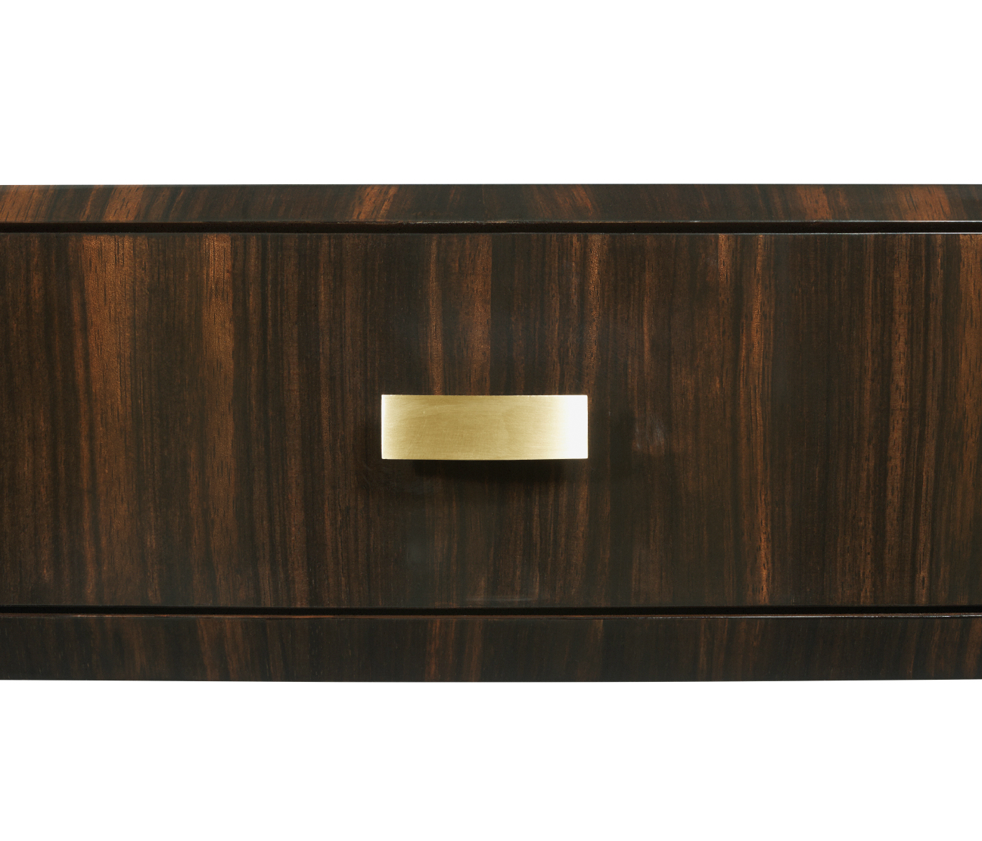 Large Demilune Art Deco Macassar Ebony High Lustre Console Table with Drawer