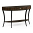 Large Demilune Art Deco Macassar Ebony High Lustre Console Table with Drawer