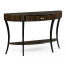 Large Demilune Art Deco Macassar Ebony High Lustre Console Table with Drawer