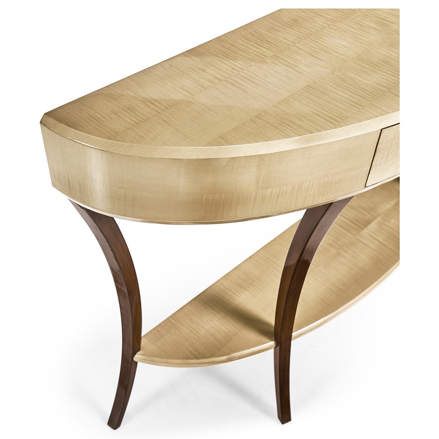 Art Deco Large Demilune Console Table with Drawer