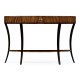 Art Deco large demilune console table with drawer and stainless steel handle (High lustre)