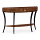 Art Deco large demilune console table with drawer and stainless steel handle (High lustre)