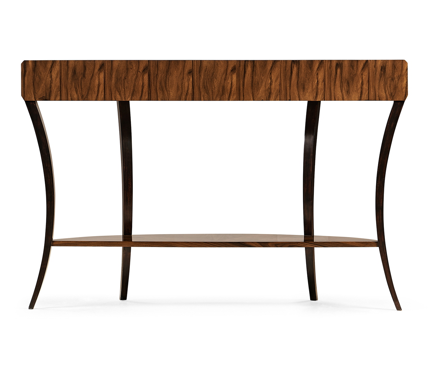 Art Deco Satin Large Demilune Console Table with Drawer