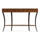 Art Deco Satin Large Demilune Console Table with Drawer