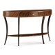 Art Deco Satin Large Demilune Console Table with Drawer